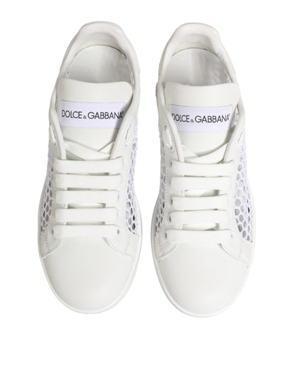 Scarpe da ginnastica basse con inserti in rete bianca Dolce &amp; Gabbana
