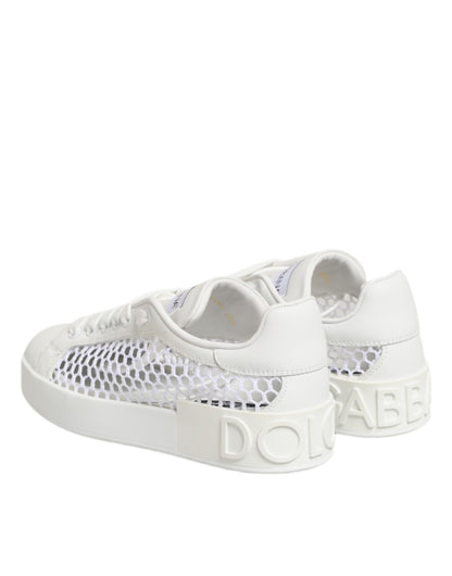 Scarpe da ginnastica basse con inserti in rete bianca Dolce &amp; Gabbana