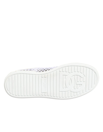 Scarpe da ginnastica basse con inserti in rete bianca Dolce &amp; Gabbana