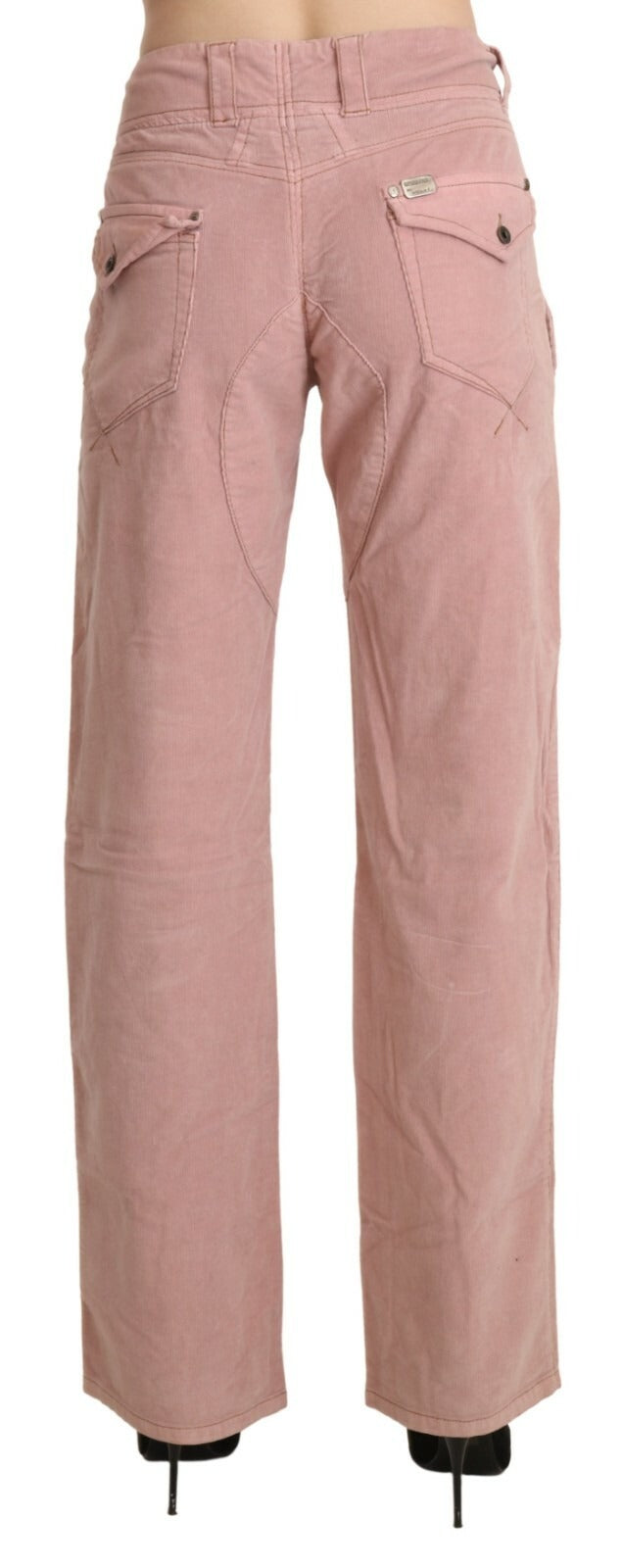 Pantaloni dritti a vita alta in cotone rosa Ermanno Scervino