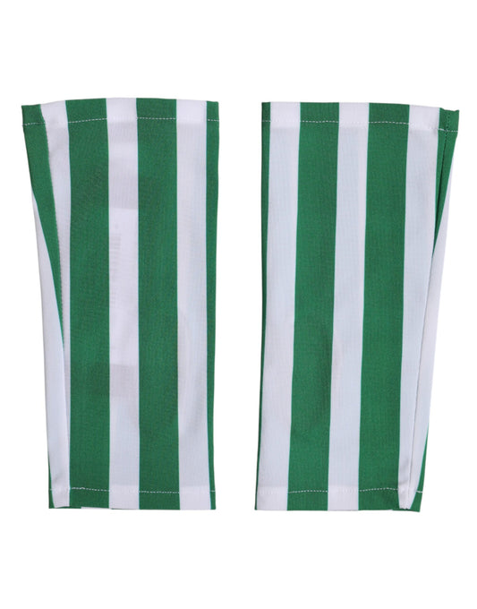 Guanti senza dita in nylon verde bianco Dolce &amp; Gabbana