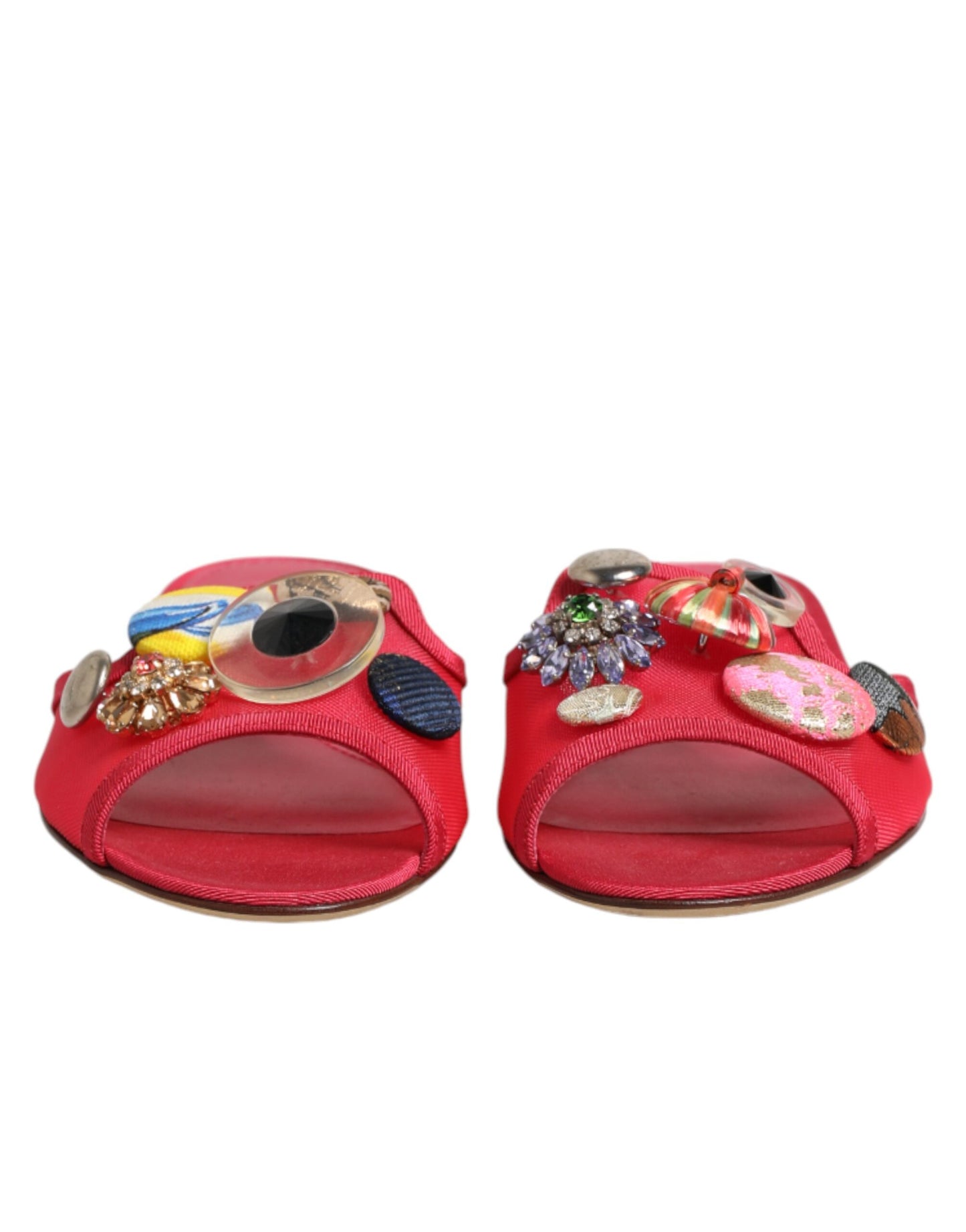Sandali slip-on con decorazioni rosse Dolce &amp; Gabbana