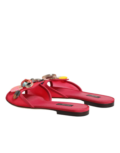 Sandali slip-on con decorazioni rosse Dolce &amp; Gabbana