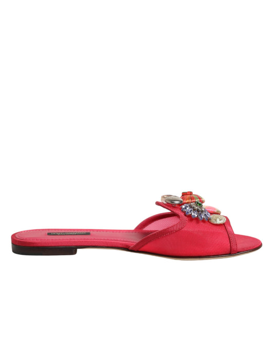 Sandali slip-on con decorazioni rosse Dolce &amp; Gabbana