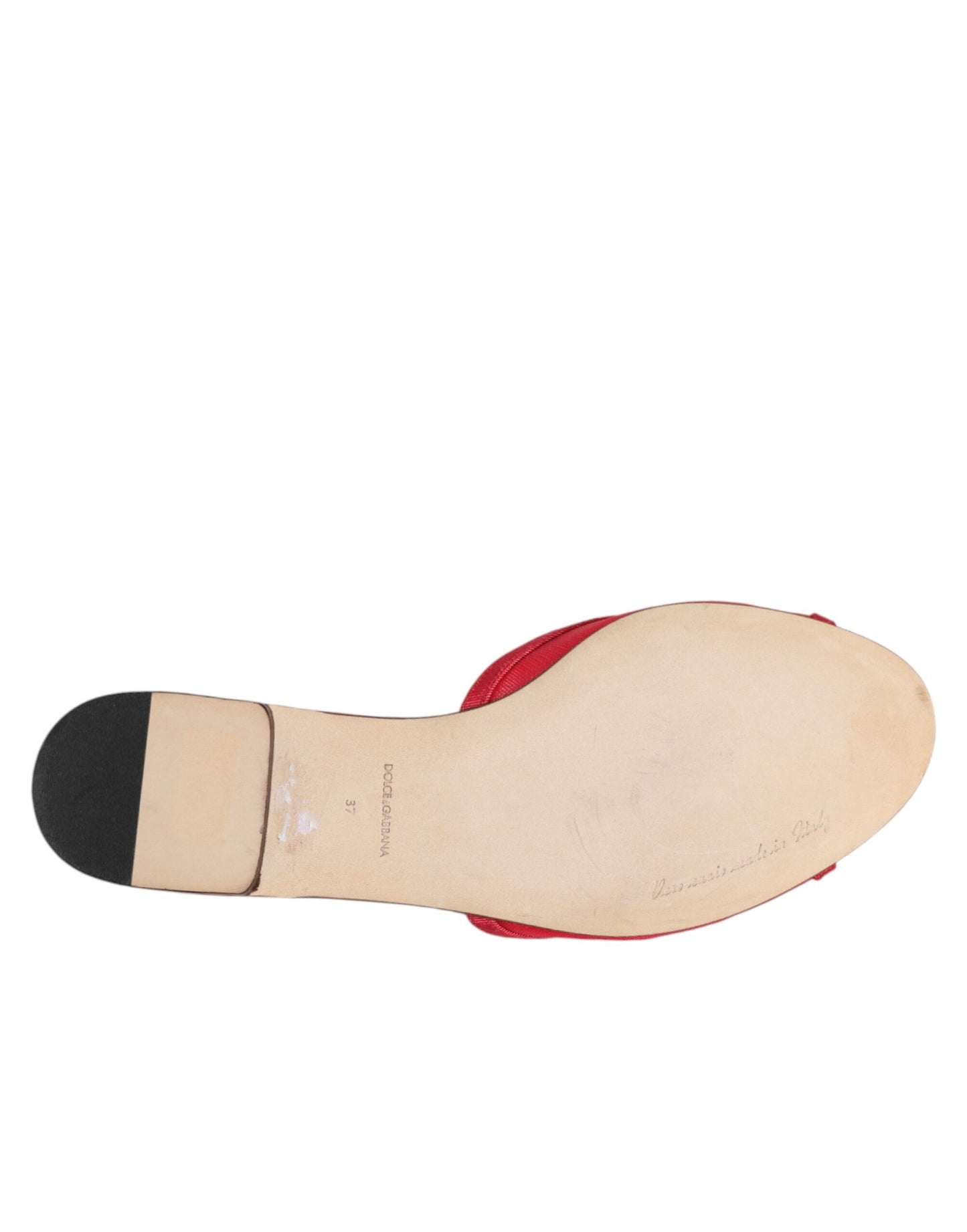 Sandali slip-on con decorazioni rosse Dolce &amp; Gabbana