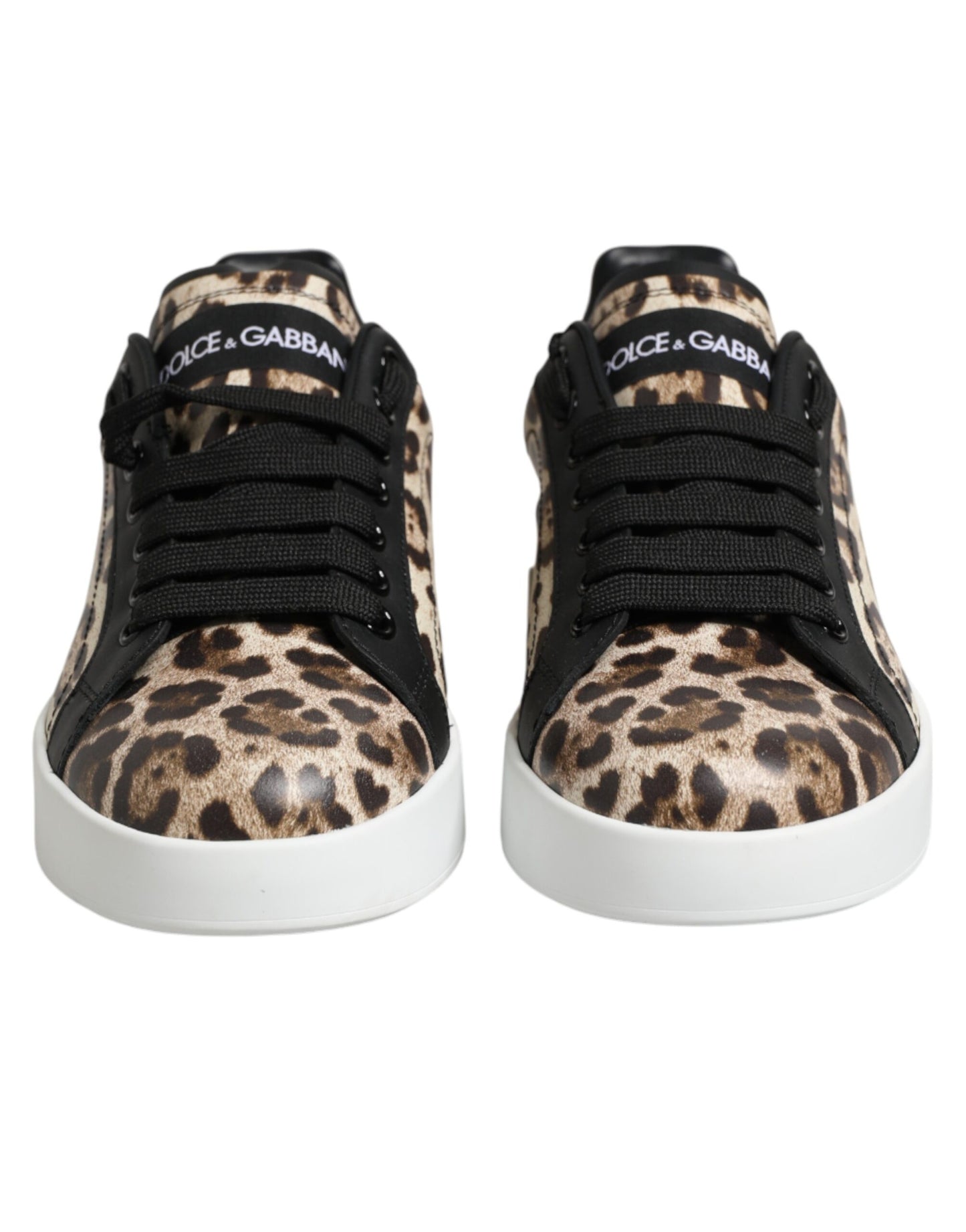 Dolce &amp; Gabbana Scarpe da ginnastica basse in pelle marrone leopardata
