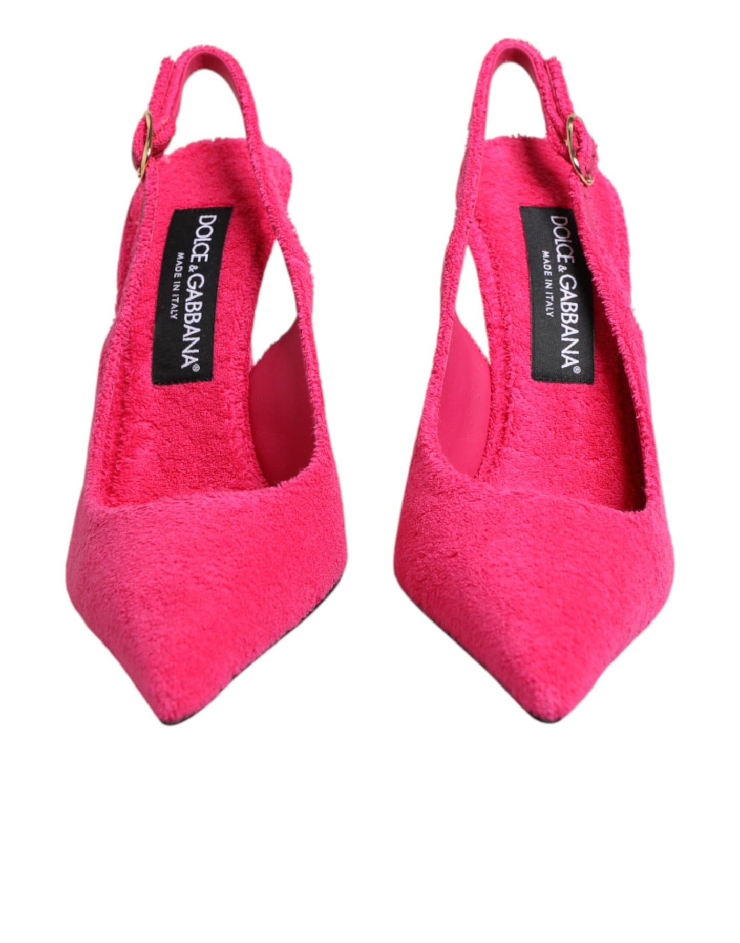 Scarpe con tacco alto e cinturino posteriore in pelle scamosciata rosa Dolce &amp; Gabbana