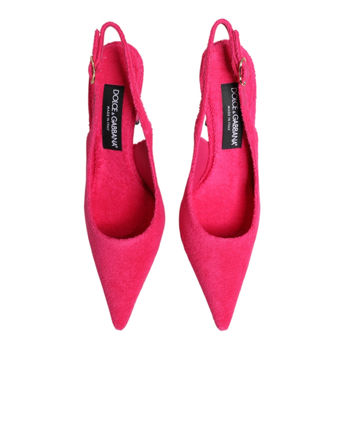 Scarpe con tacco alto e cinturino posteriore in pelle scamosciata rosa Dolce &amp; Gabbana