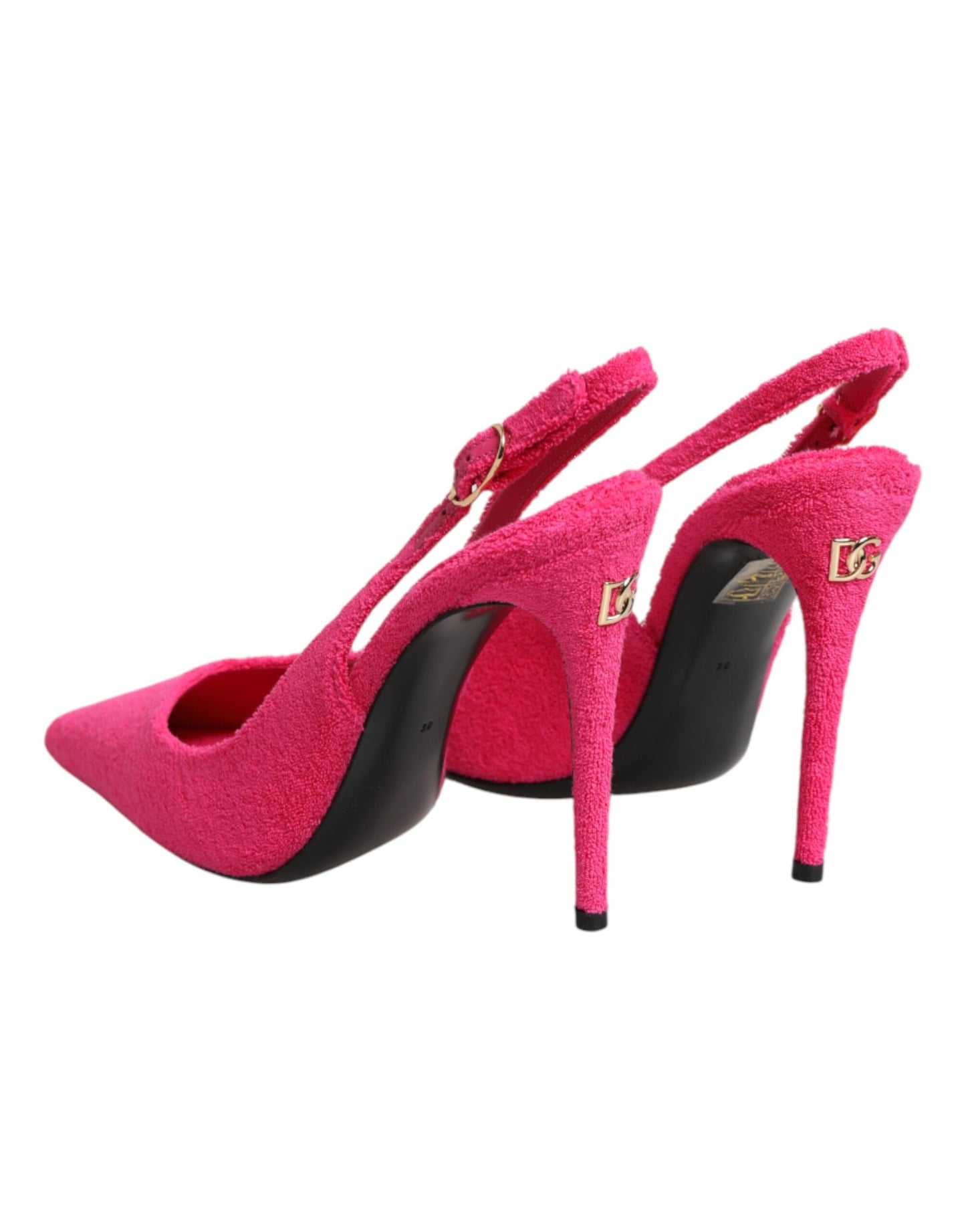 Scarpe con tacco alto e cinturino posteriore in pelle scamosciata rosa Dolce &amp; Gabbana