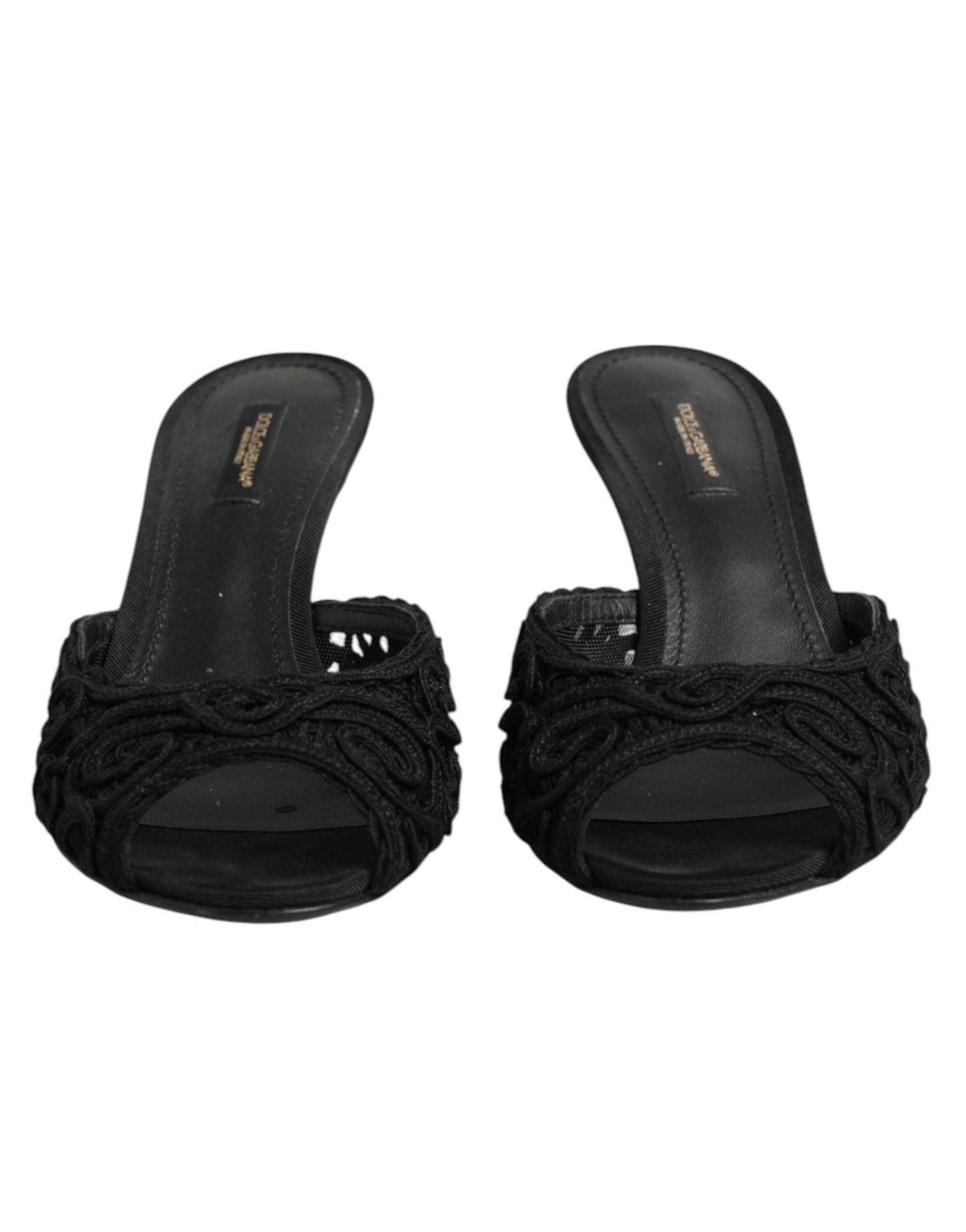Scarpe con tacco a spillo nere ricamate Dolce &amp; Gabbana