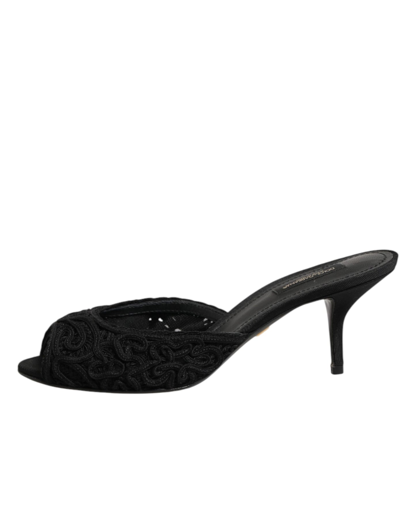 Scarpe con tacco a spillo nere ricamate Dolce &amp; Gabbana