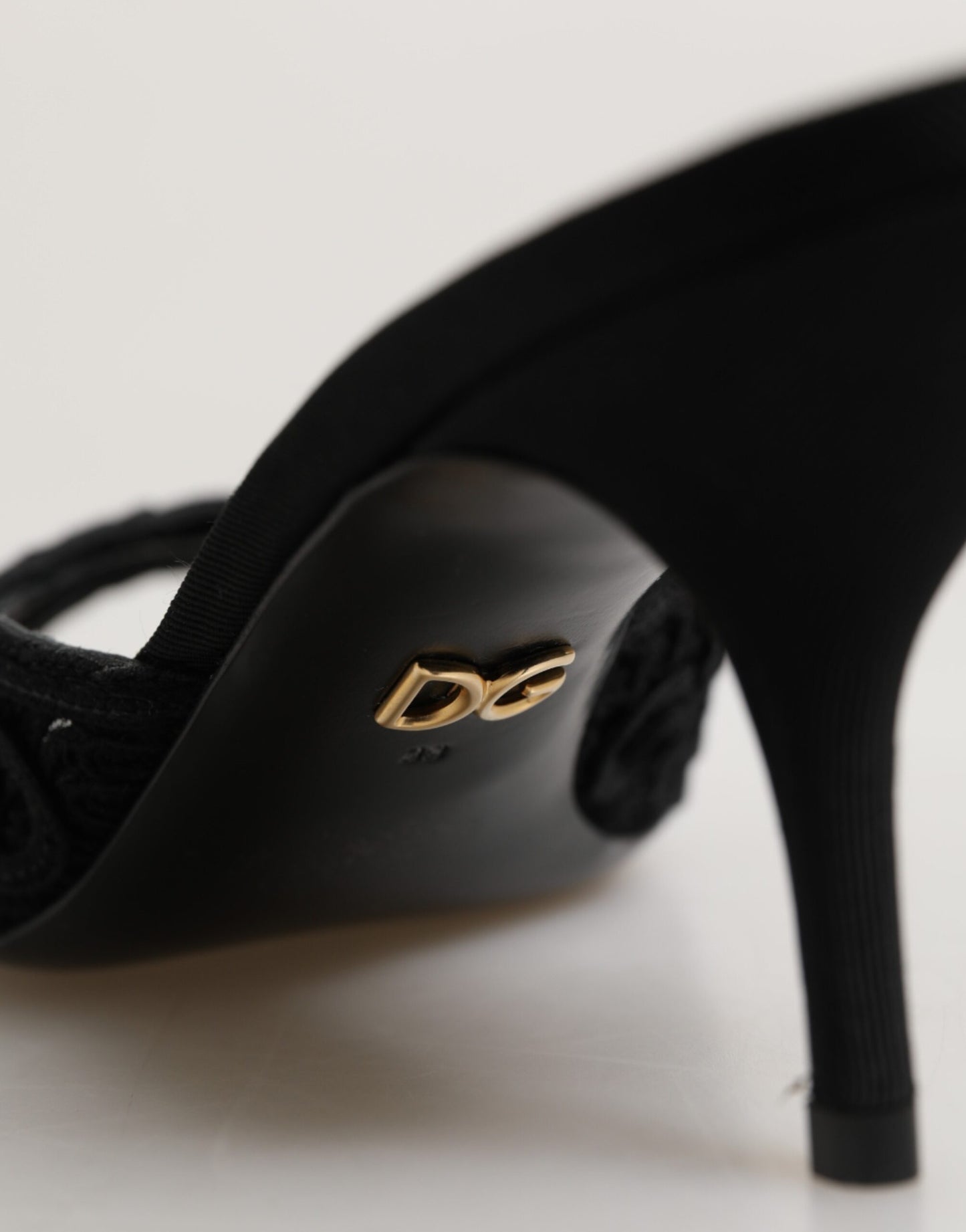 Scarpe con tacco a spillo nere ricamate Dolce &amp; Gabbana
