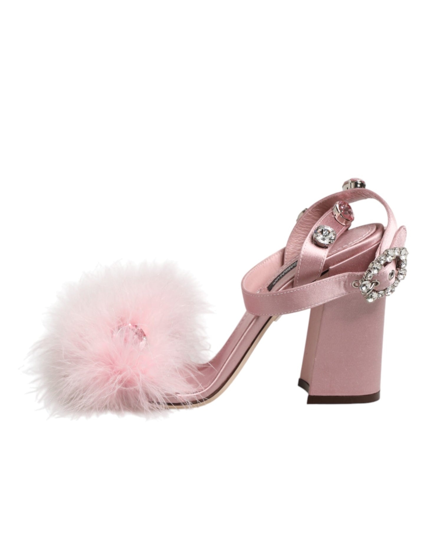 Sandali con cinturino alla caviglia e paillettes rosa Dolce &amp; Gabbana