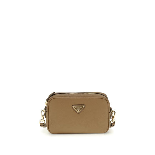 Borsa a tracolla Prada Bos Taurus in pelle di vitello beige