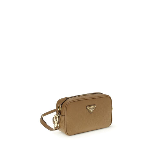 Borsa a tracolla Prada Bos Taurus in pelle di vitello beige