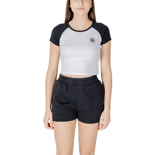 T-shirt in cotone bianco e nero Converse
