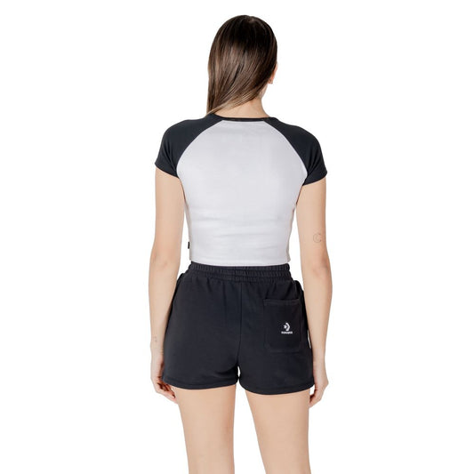 T-shirt in cotone bianco e nero Converse