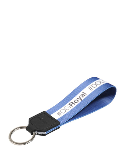 Portachiavi Dolce &amp; Gabbana in poliestere e PVC con logo bianco e blu