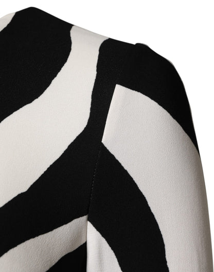 Dolce &amp; Gabbana Abito midi in viscosa zebrata bianco e nero