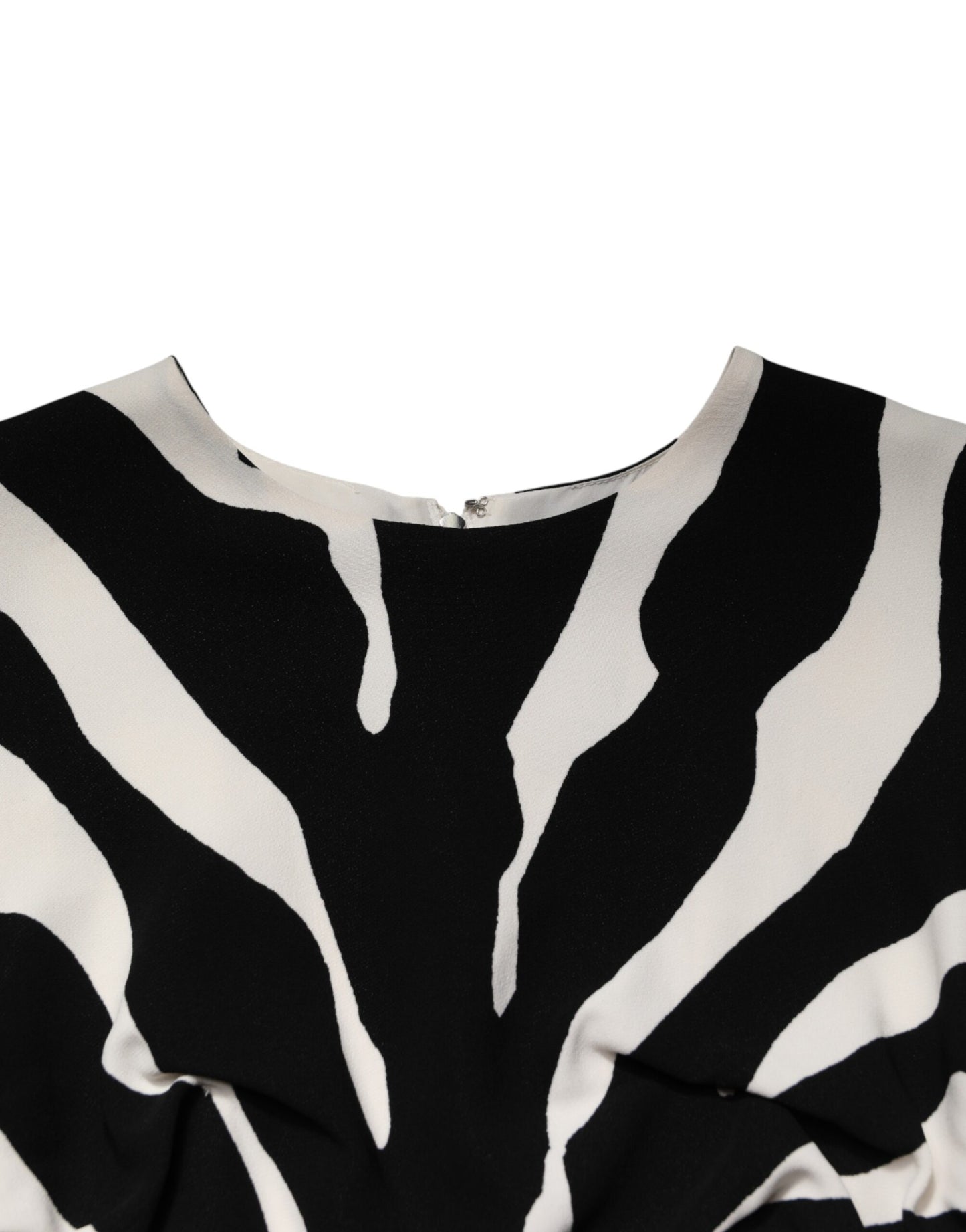 Dolce &amp; Gabbana Abito midi in viscosa zebrata bianco e nero