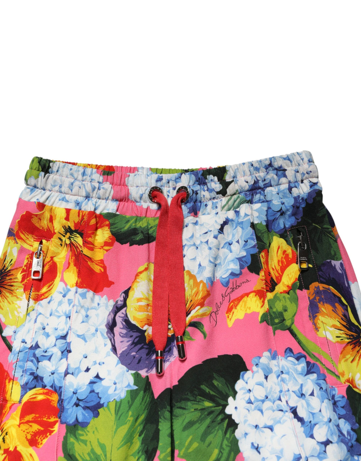 Pantaloni jogger a vita media con stampa floreale multicolore Dolce &amp; Gabbana