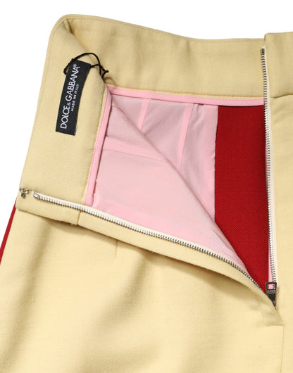Dolce & Gabbana Multicolor Wool Casual High Waist Mini Skirt