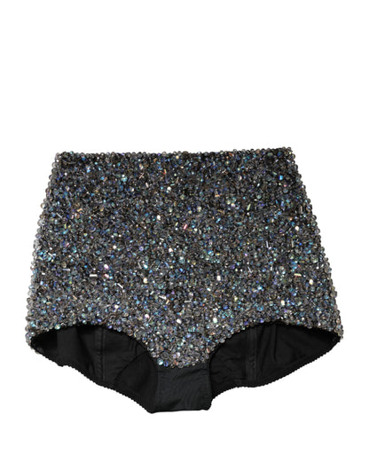 Pantaloncini corti a vita alta con decorazioni multicolori Dolce &amp; Gabbana