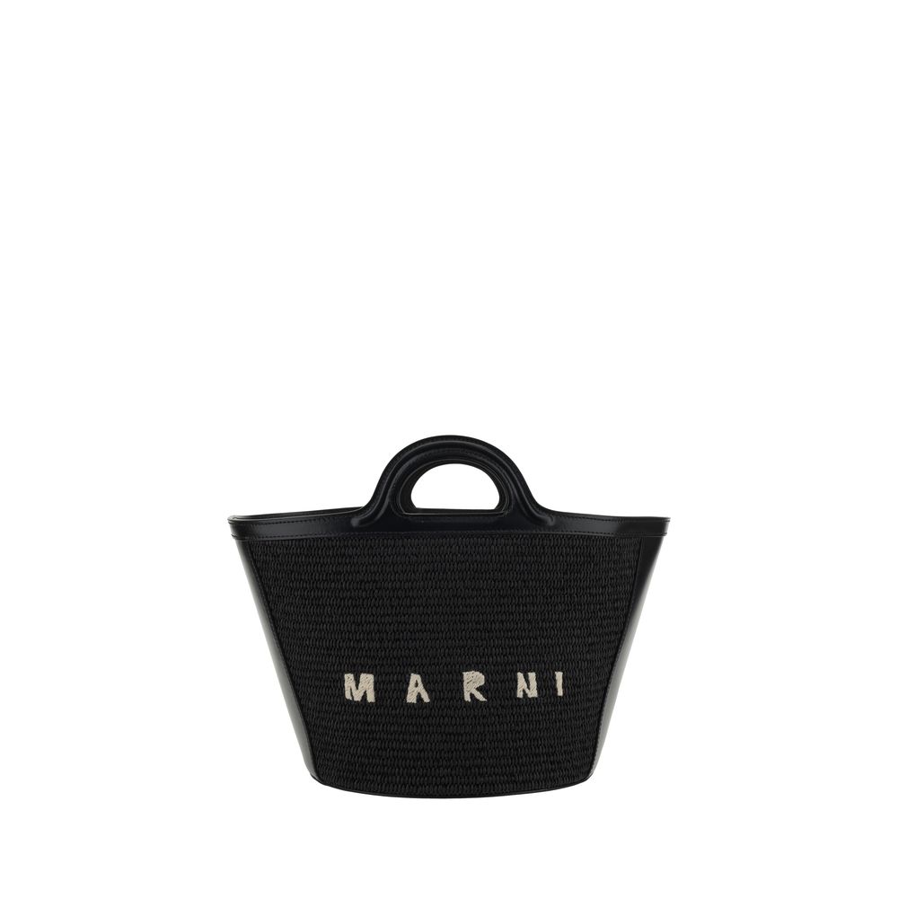 Borsa a tracolla in cotone nero Marni