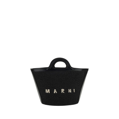 Borsa a tracolla in cotone nero Marni