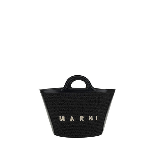 Borsa a tracolla in cotone nero Marni