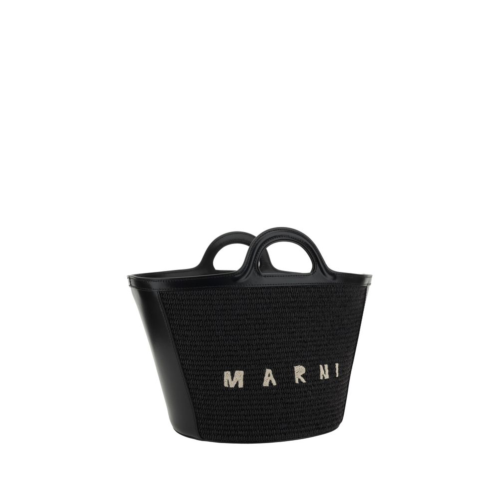 Borsa a tracolla in cotone nero Marni