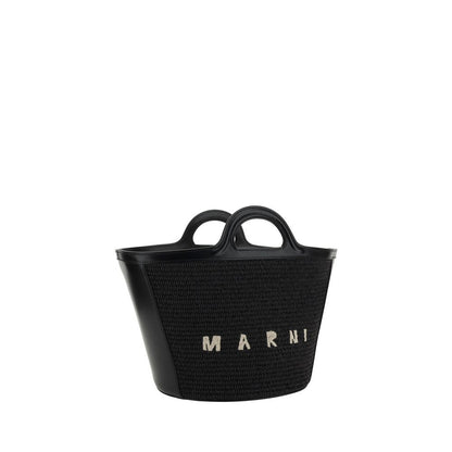 Borsa a tracolla in cotone nero Marni