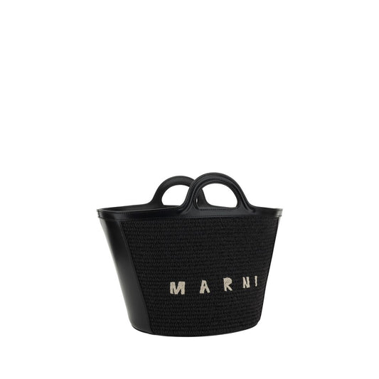 Borsa a tracolla in cotone nero Marni