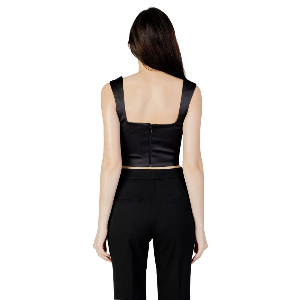 Top in poliestere nero Silence