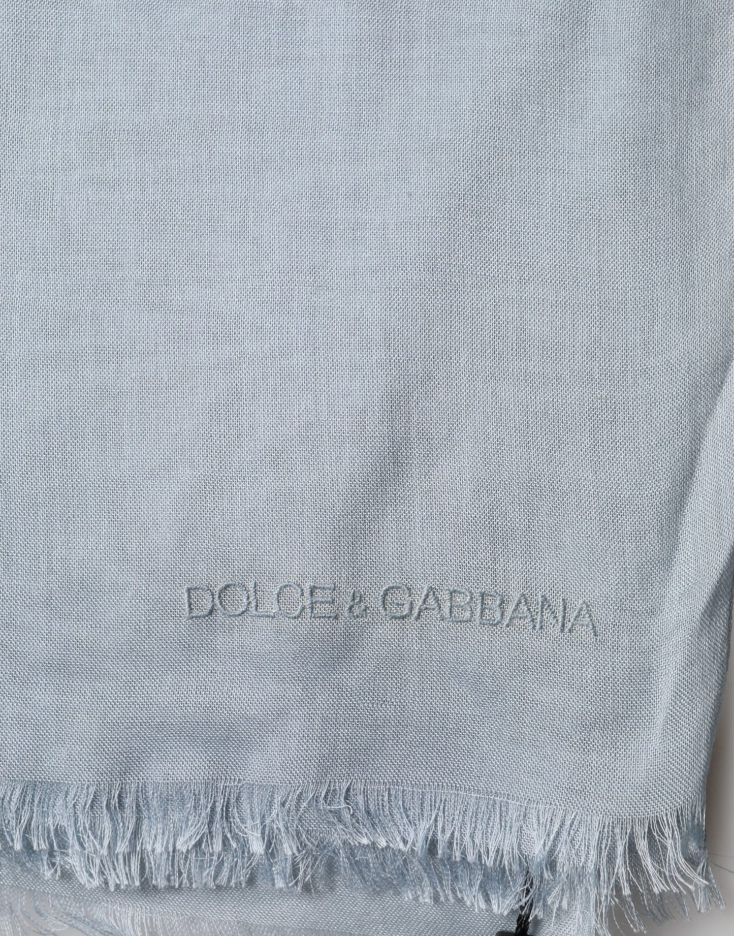 Scialle in maglia di cashmere azzurro chiaro Dolce &amp; Gabbana