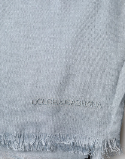 Scialle in maglia di cashmere azzurro chiaro Dolce &amp; Gabbana