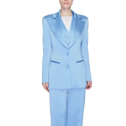 Blazer in poliestere blu silenzio