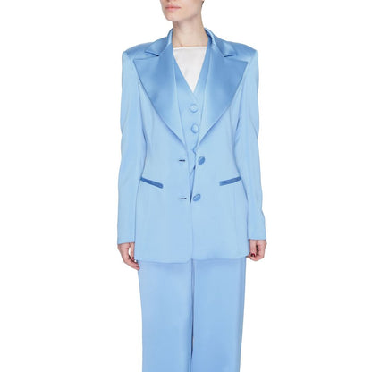 Blazer in poliestere blu silenzio