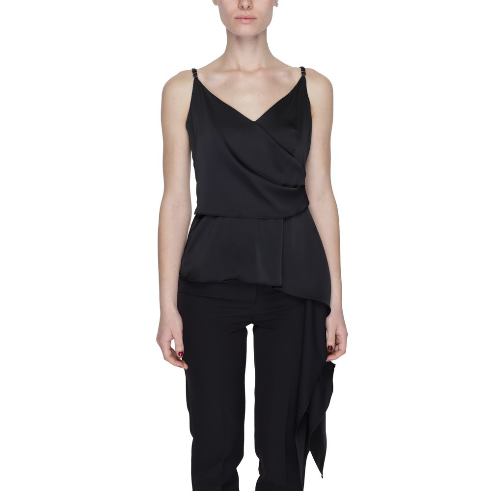 Top in poliestere nero Silence