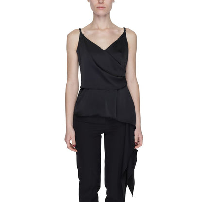 Top in poliestere nero Silence