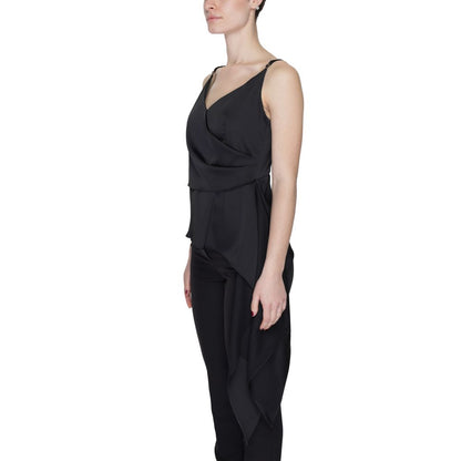 Top in poliestere nero Silence