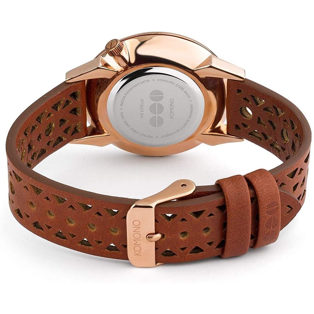 Orologio elegante in pelle marrone Komono