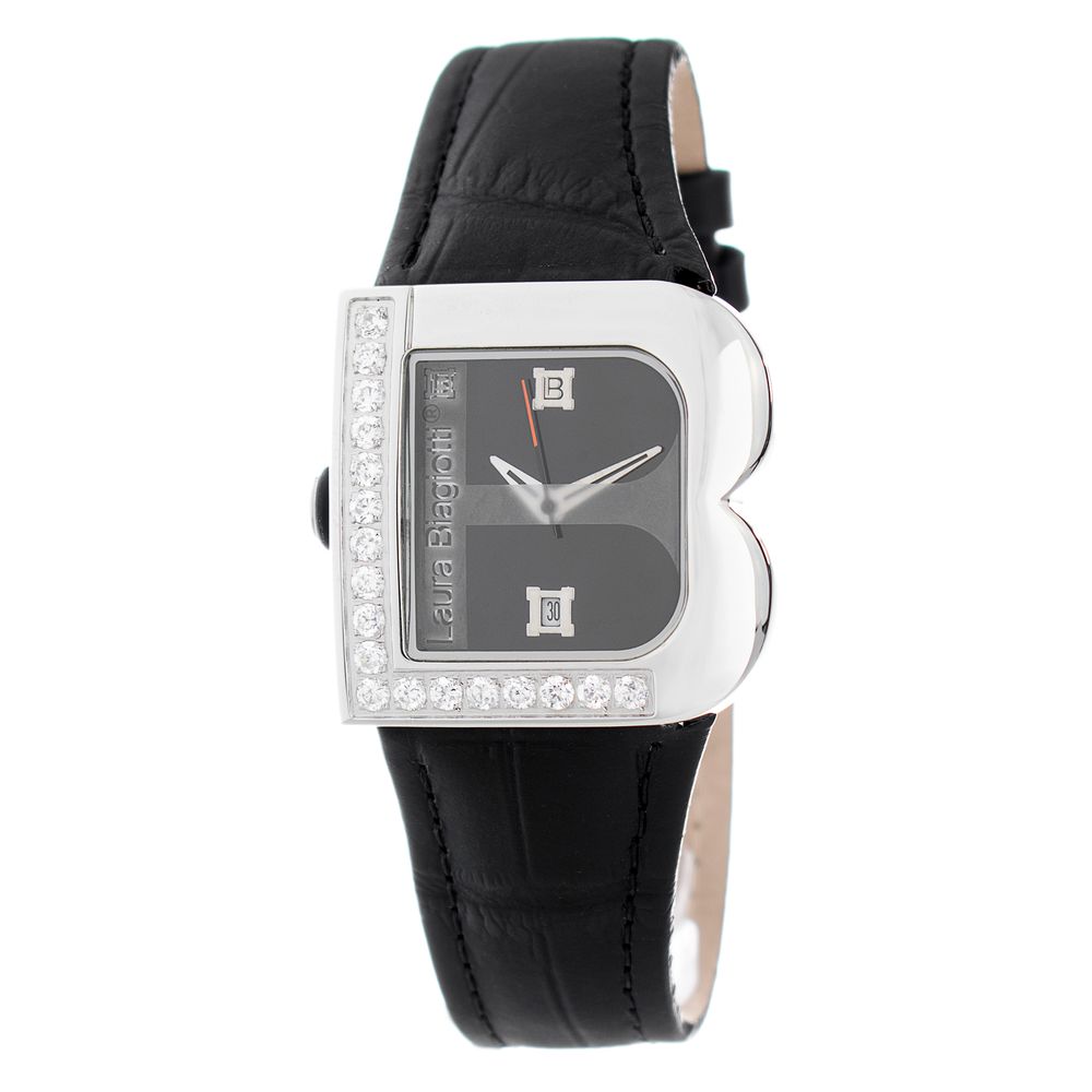 Orologio elegante in pelle nera Laura Biagiotti