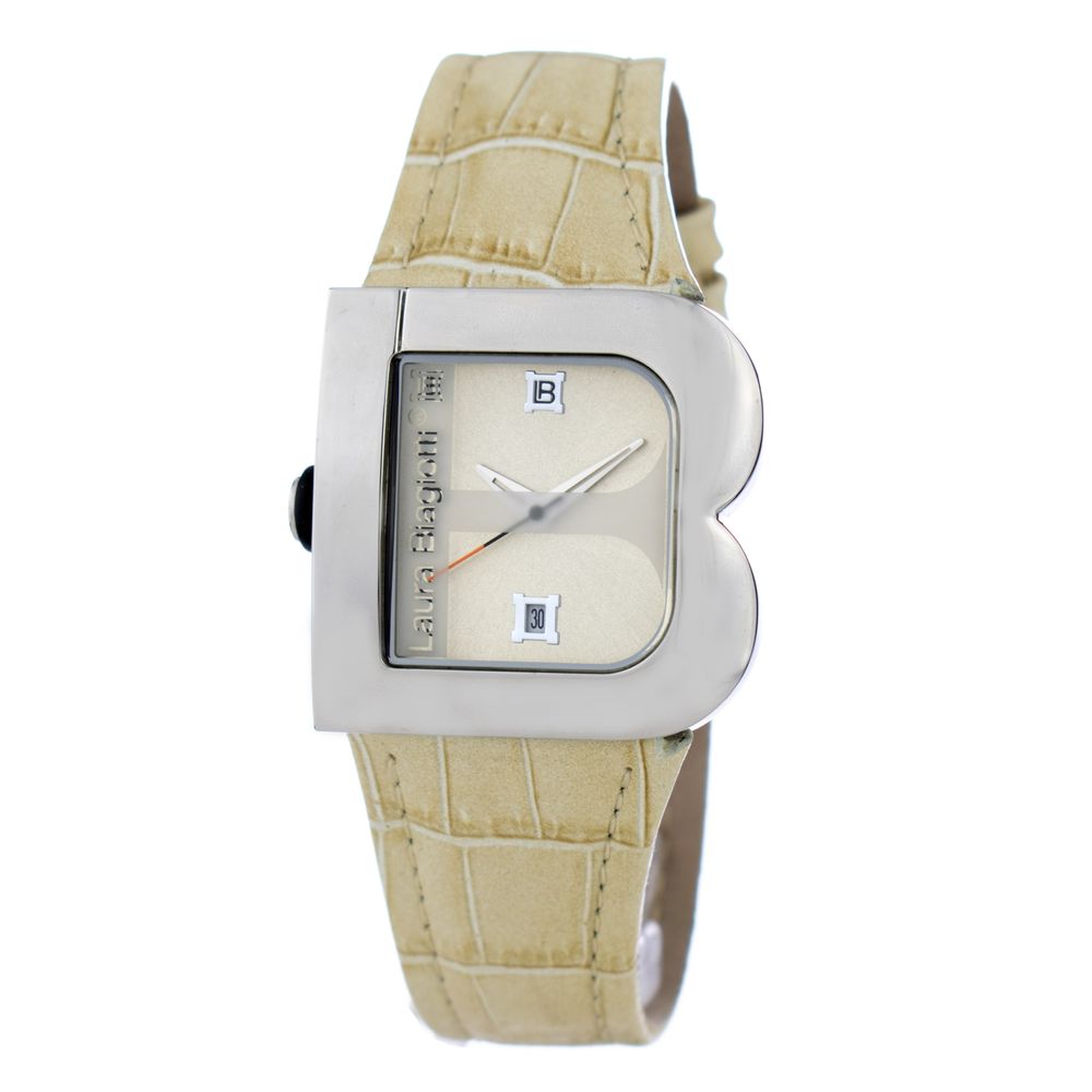 Orologio elegante in pelle beige Laura Biagiotti
