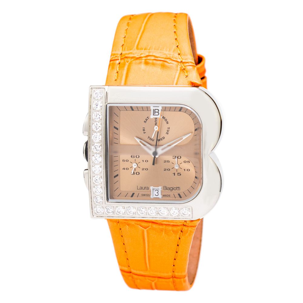 Orologio Laura Biagiotti in pelle arancione