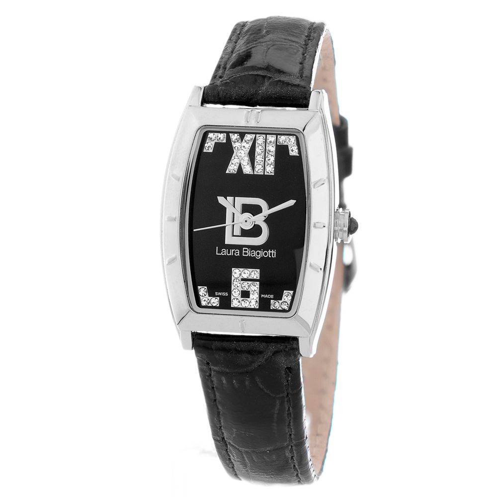 Orologio elegante in pelle nera Laura Biagiotti