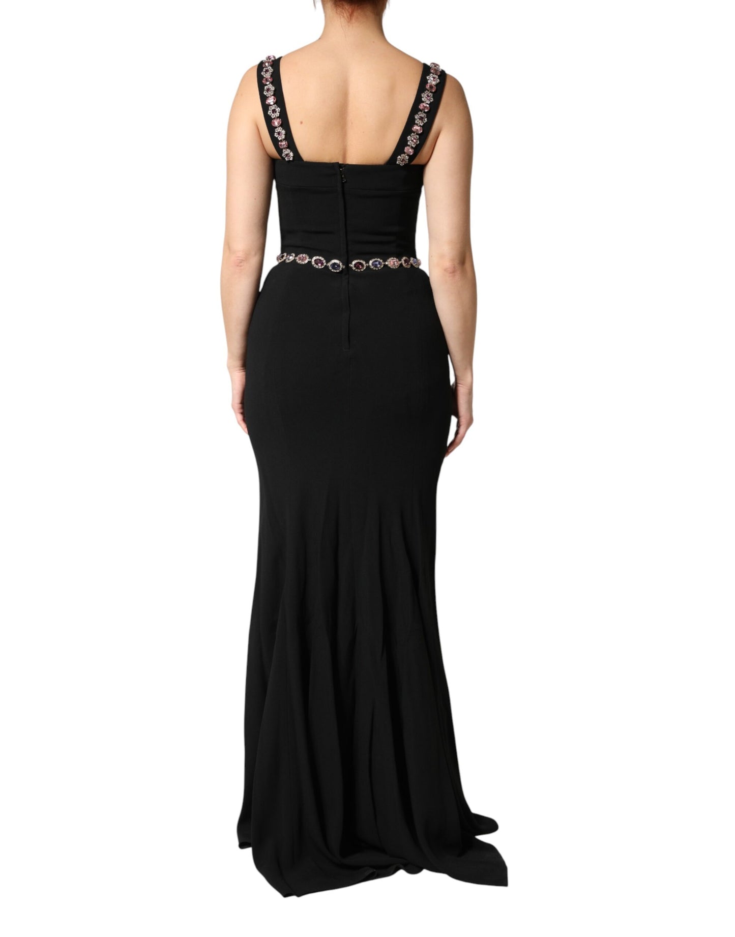 Abito a sirena con decori neri Dolce & Gabbana