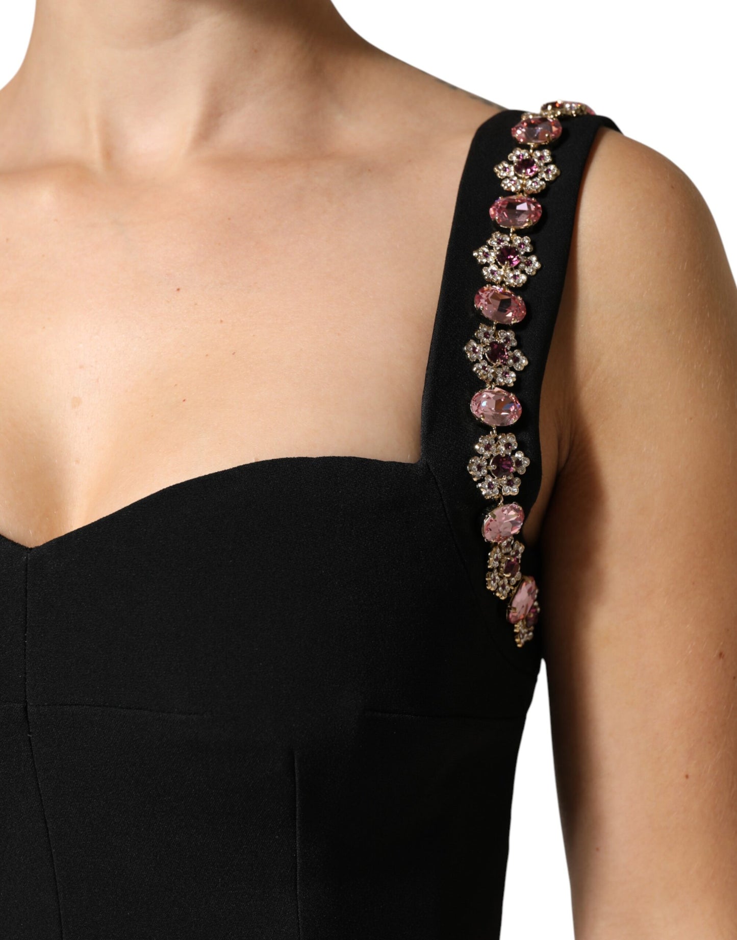 Abito a sirena con decori neri Dolce & Gabbana