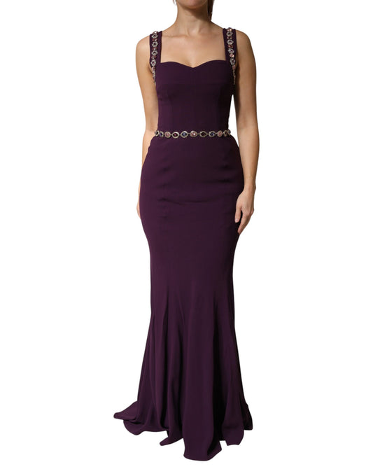 Abito a sirena con decori viola Dolce & Gabbana