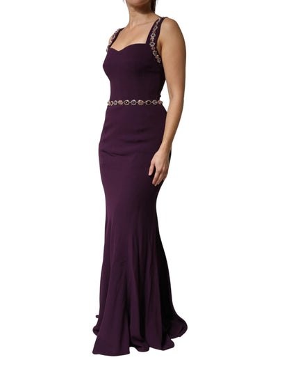 Abito a sirena con decori viola Dolce & Gabbana